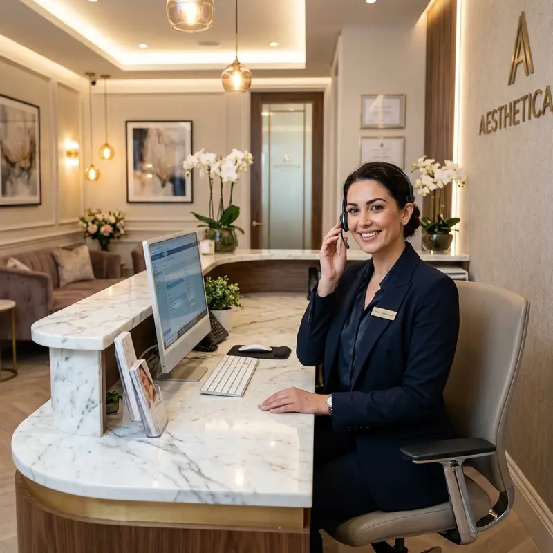 A sleek modern plastic surgery consultation phone station